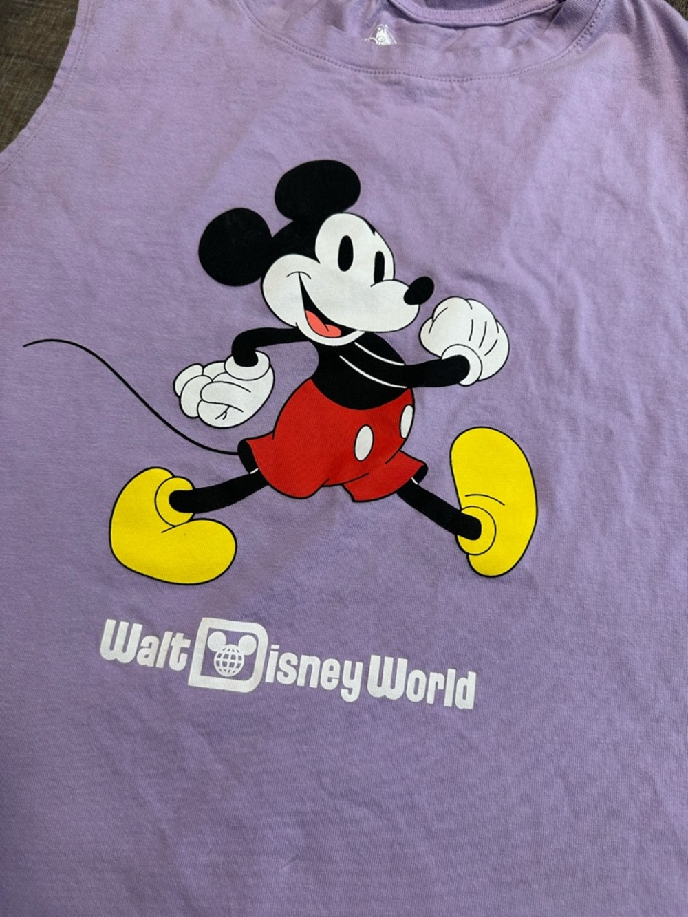 Disney Women’s Lavender Mickey Mouse Tank Top with Bright Mickey Mouse Graphic L - Picture 2 of 9